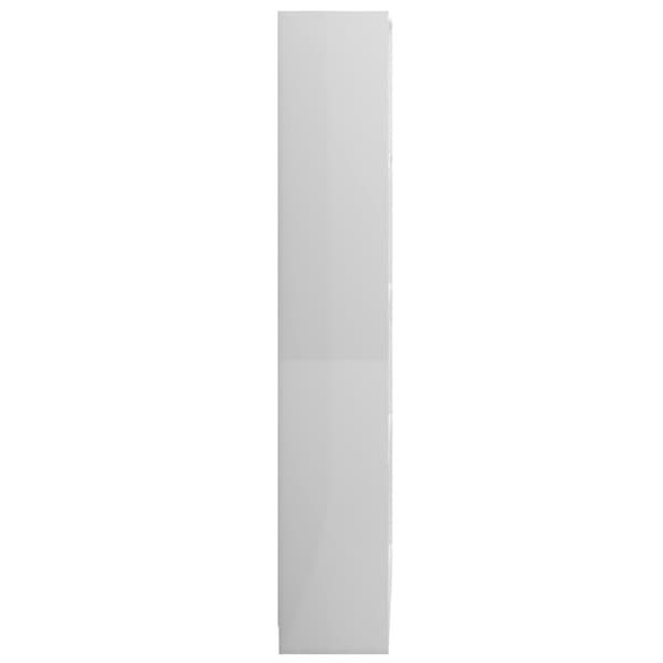 vidaXL Bogreol/reol med 4 hylder 80 x 24 x 142 cm spånplade hvid højglans change