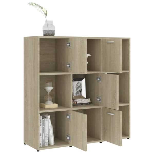 vidaXL Bogreol/reol 90x30x90 cm spånplade sonoma-eg change
