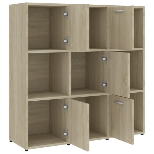 vidaXL Bogreol/reol 90x30x90 cm spånplade sonoma-eg change