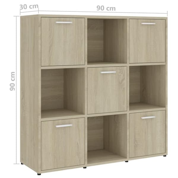 vidaXL Bogreol/reol 90x30x90 cm spånplade sonoma-eg change