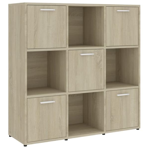 vidaXL Bogreol/reol 90x30x90 cm spånplade sonoma-eg change
