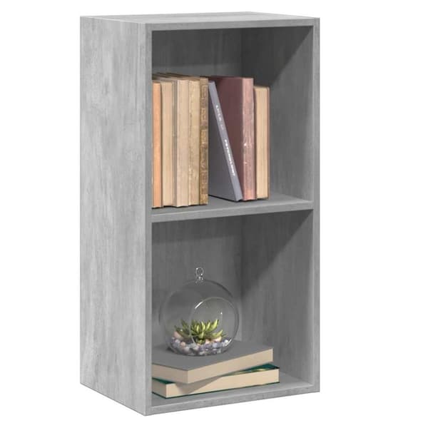 vidaXL 2-tasoinen kirjahylly betoninharmaa 40x30x76,5 cm lastulevy