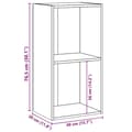 Pikkukuva 11 / 11: vidaXL 2-tasoinen kirjahylly betoninharmaa 40x30x76,5 cm lastulevy