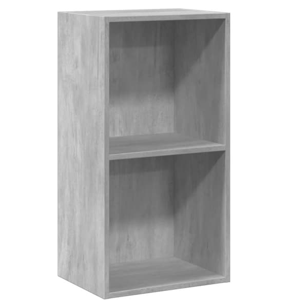 vidaXL Bogreol/reol med 2 hylder 40x30x76,5 cm konstrueret træ betongrå change