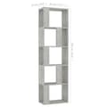 Miniatyrbillede 6 af 8: vidaXL Reol/rumdeler 45 x 24 x 159 cm spånplade betongrå