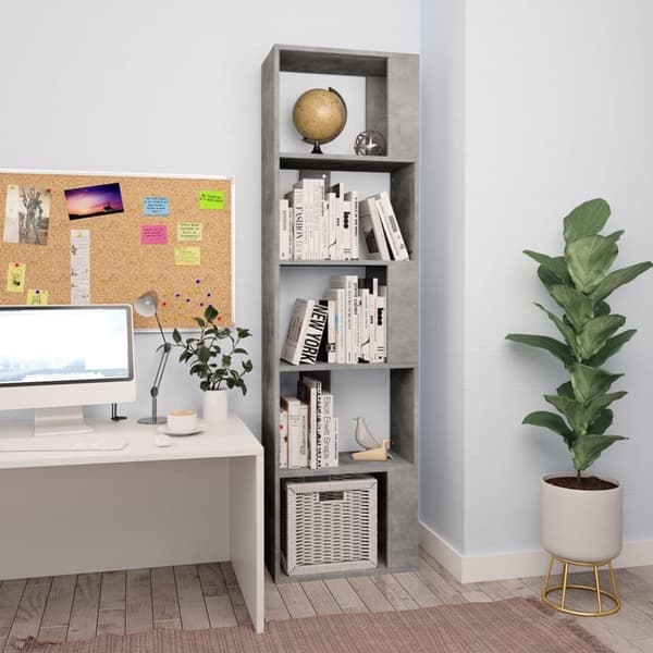 vidaXL Reol/rumdeler 45 x 24 x 159 cm spånplade betongrå