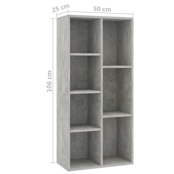 vidaXL Reol 50x25x106 cm spånplade betongrå