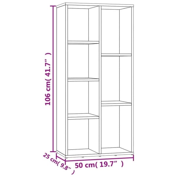 vidaXL Reol 50x25x106 cm spånplade betongrå