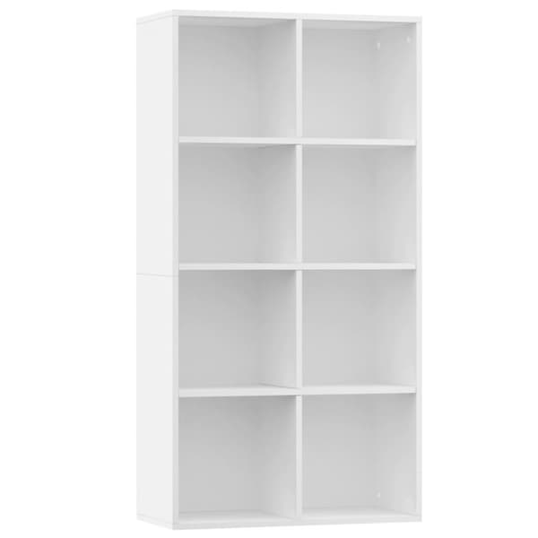 vidaXL Bokhylle/skjenk hvit 66x30x130 cm konstruert tre