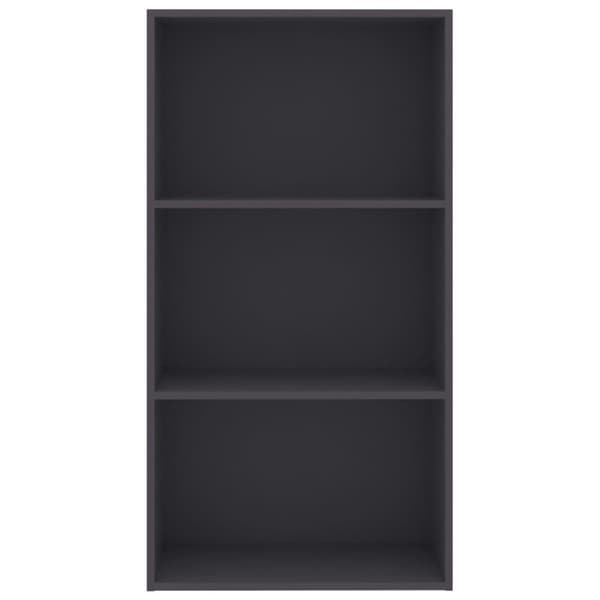vidaXL Bogreol/reol med 3 hylder 60 x 30 x 114 cm spånplade grå change