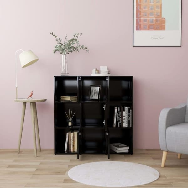 vidaXL Reol 90x30x90 cm spånplade sort