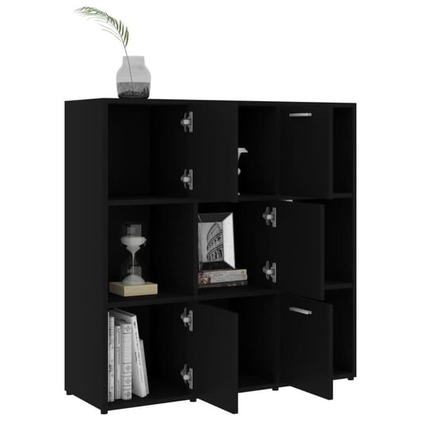 vidaXL Reol 90x30x90 cm spånplade sort
