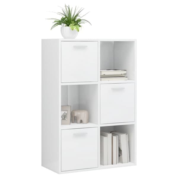 vidaXL Oppbevaringsskap høyglans hvit 60x29,5x90 cm sponplate