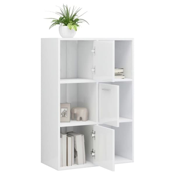 vidaXL Oppbevaringsskap høyglans hvit 60x29,5x90 cm sponplate
