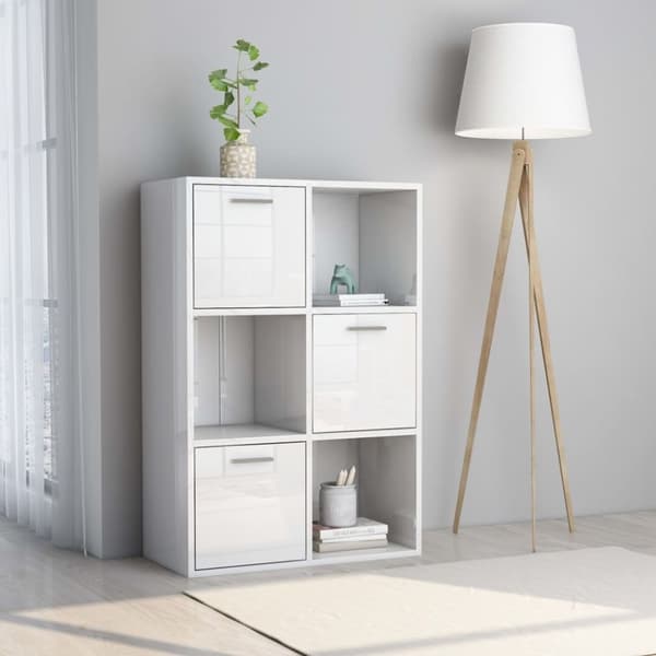 vidaXL Oppbevaringsskap høyglans hvit 60x29,5x90 cm sponplate