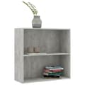 Miniatyrbilde 3 av 9: vidaXL Bokhylle 2 nivåer betonggrå 80x30x76,5 cm sponplate