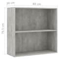 Miniatyrbilde 6 av 9: vidaXL Bokhylle 2 nivåer betonggrå 80x30x76,5 cm sponplate