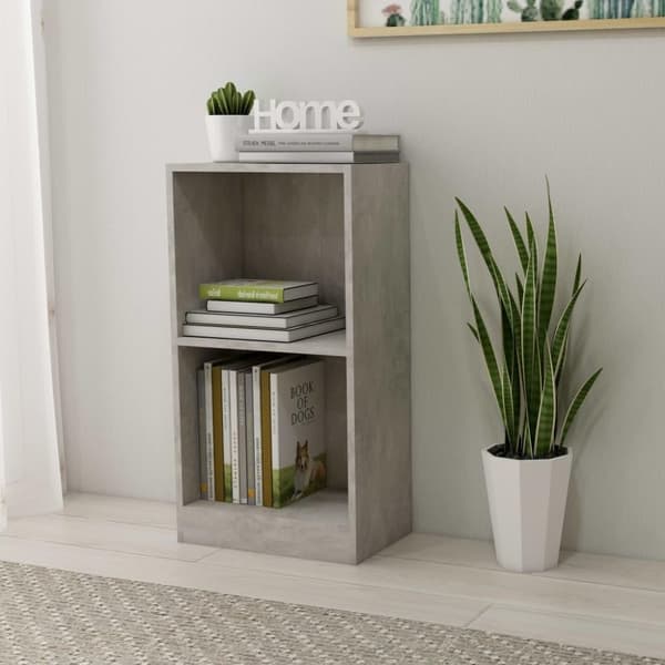 vidaXL Bogreol/reol 40 x 24 x 75 cm spånplade betongrå change