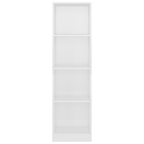 vidaXL Bogreol/reol med 4 hylder 40 x 24 x 142 cm spånplade hvid højglans change