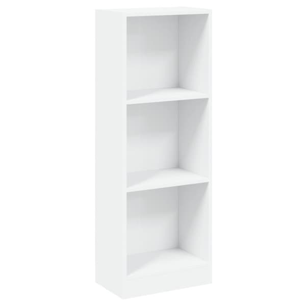 vidaXL Bogreol/reol med 3 hylder 40x24x109 cm konstrueret træ hvid change