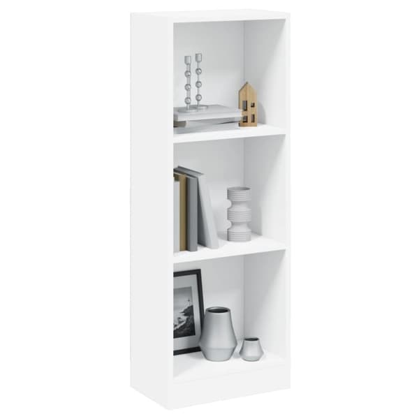 vidaXL Bogreol/reol med 3 hylder 40x24x109 cm konstrueret træ hvid change