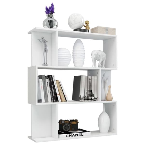 vidaXL Reol/rumdeler 80 x 24 x 96 cm spånplade hvid højglans