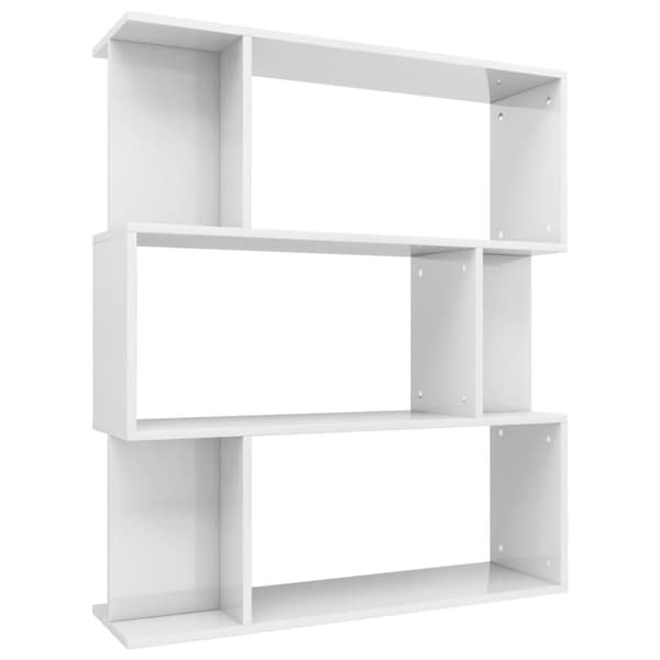 vidaXL Reol/rumdeler 80 x 24 x 96 cm spånplade hvid højglans