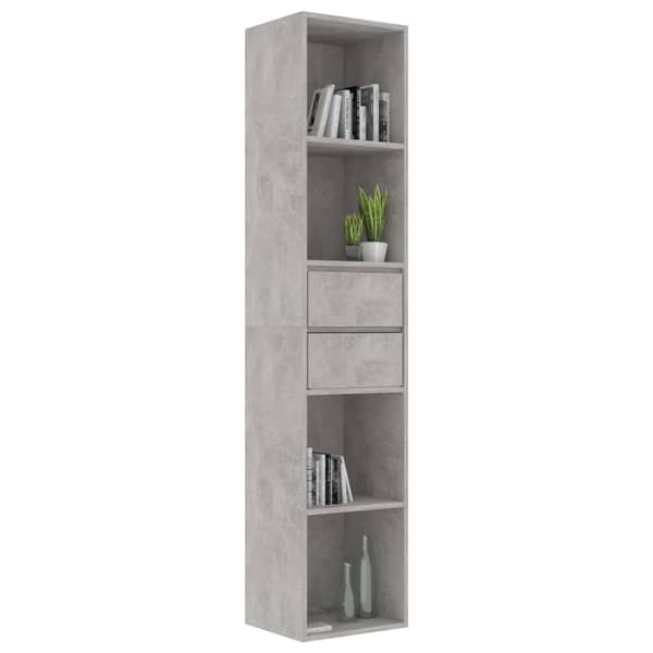 vidaXL Bogreol/reol 36x30x171 cm konstrueret træ betongrå change