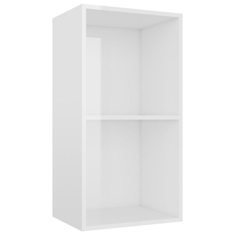 vidaXL bogreol med 2 hylder 40 x 30 x 76,5 cm spånplade hvid højglans
