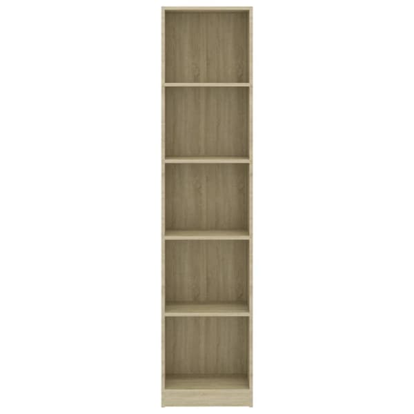 vidaXL Bogreol/reol med 5 hylder 40 x 24 x 175 cm spånplade sonoma-eg change