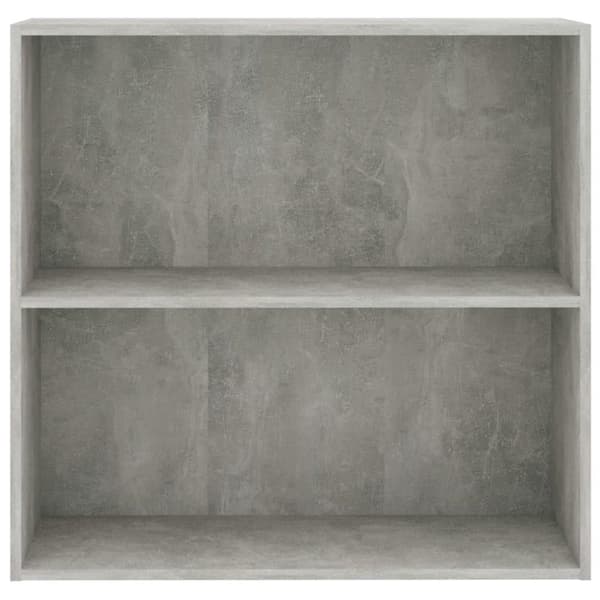 vidaXL Bogreol/reol med 2 hylder 80 x 30 x 76,5 cm spånplade betongrå change