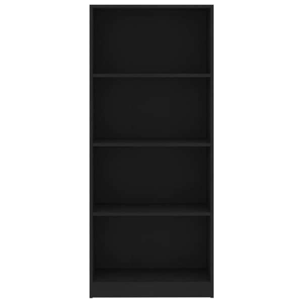vidaXL Bogreol/reol med 4 hylder 60 x 24 x 142 cm spånplade sort change