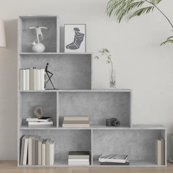 vidaXL Bogreol/reol/rumdeler 155 x 24 x 160 cm spånplade betongrå change