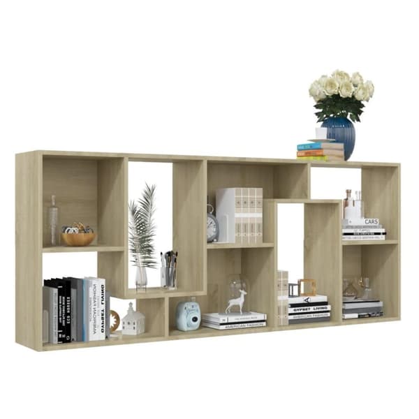 vidaXL bogreol 67x24x161 cm konstrueret træ sonoma-eg