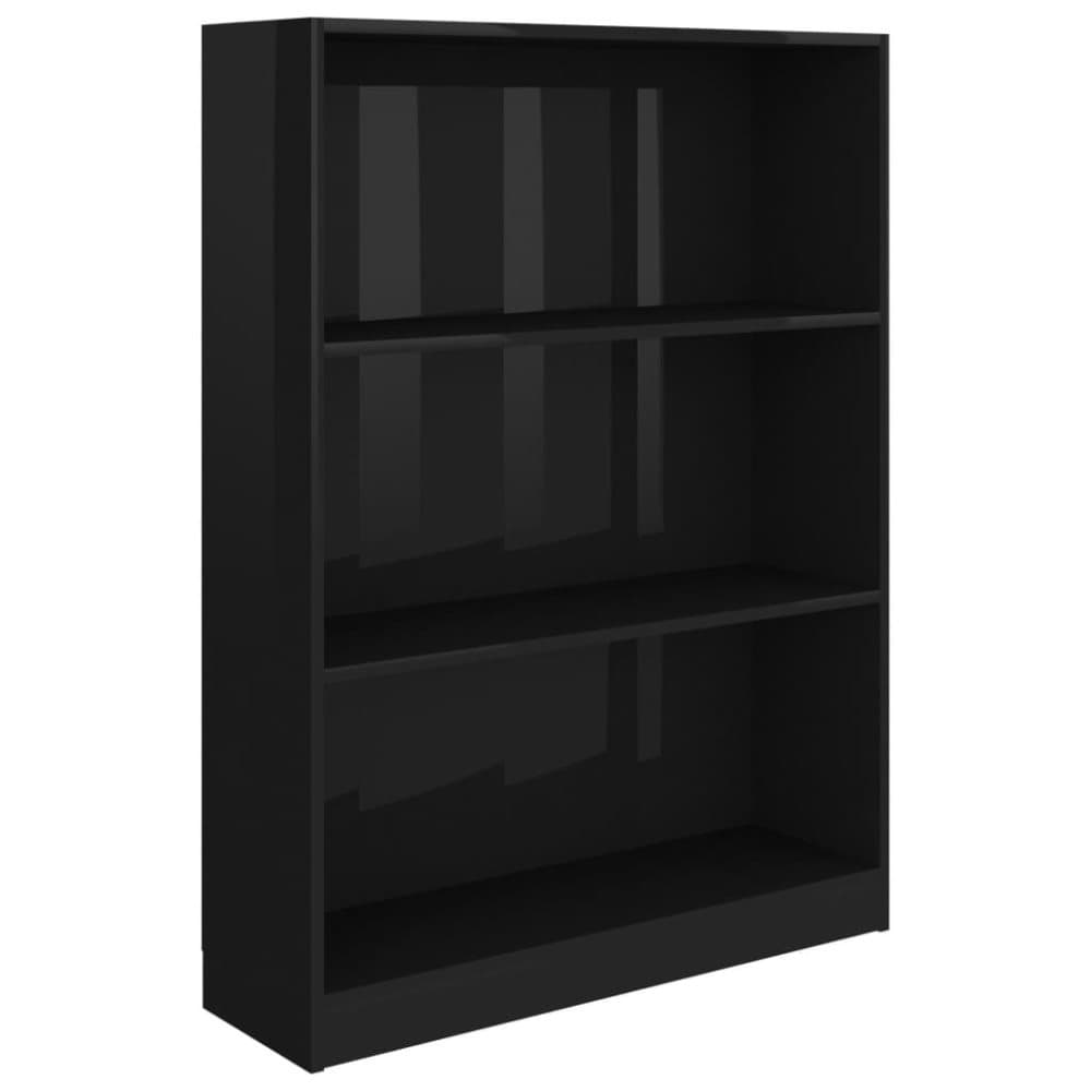 vidaXL bogreol 80 x 24 x 108 cm spånplade sort højglans
