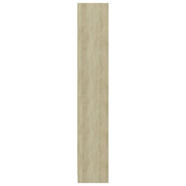 vidaXL Bogreol/reol med 4 hylder 40x24x142 cm konstrueret træ hvid og eg change