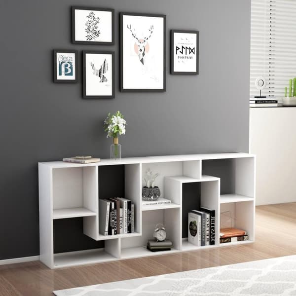 vidaXL Bokhylle hvit 67x24x161 cm konstruert tre