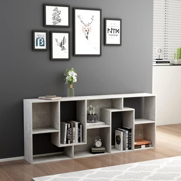 vidaXL Bokhylla betonggrå 67x24x161 cm spånskiva
