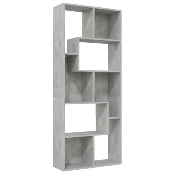vidaXL Bokhylla betonggrå 67x24x161 cm spånskiva