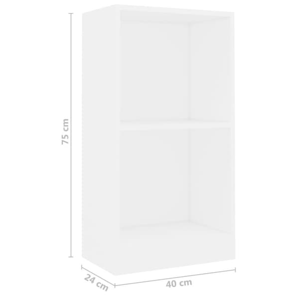 vidaXL Bogreol/reol 40 x 24 x 75 cm spånplade hvid change