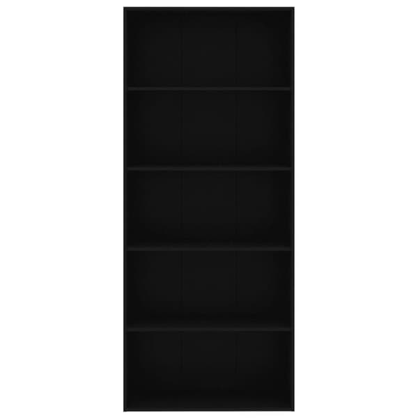 vidaXL Bogreol/reol med 5 hylder 80 x 30 x 189 cm spånplade sort change