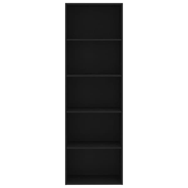 vidaXL Bokhylle 5 nivåer svart 60x30x189 cm sponplate