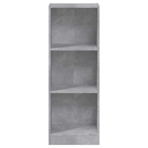 vidaXL Bogreol/reol med 3 hylder 40x24x109 cm konstrueret træ betongrå change