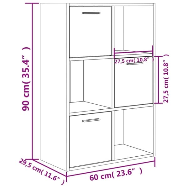 vidaXL Förvaringsskåp sonoma ek 60x29,5x90 cm konstruerat trä