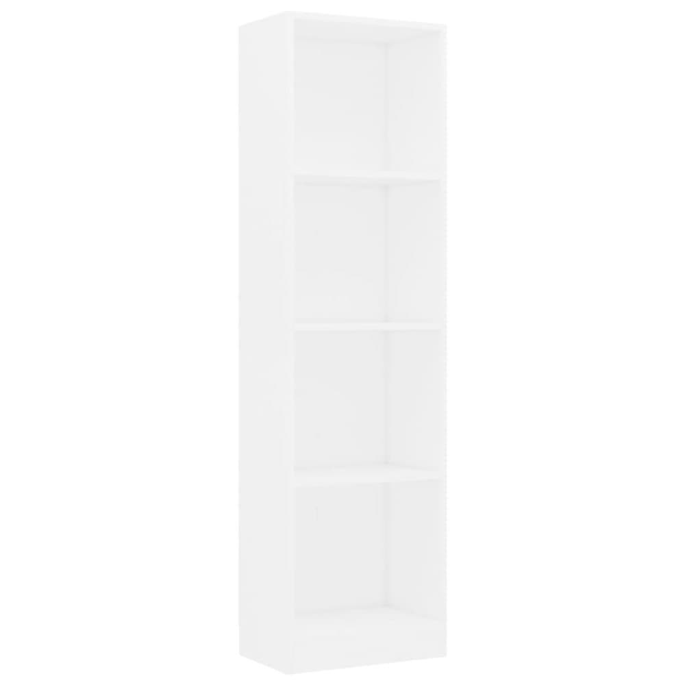 vidaXL Bokhylla 4 hyllor vit 40x24x142 cm spånskiva