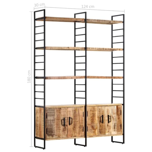 vidaXL Bogreol/reol i 4 niveauer 124 x 30 x 180 cm ru mangotræ change