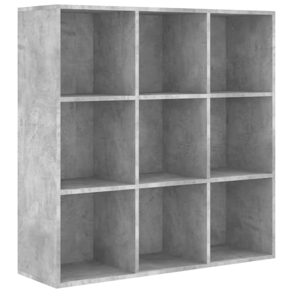 vidaXL Bogreol/reol 98x30x98 cm spånplade betongrå change