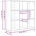 Miniatyrbilde 6 av 8: vidaXL Bokhylle betonggrå 98x29x97,5 cm konstruert tre