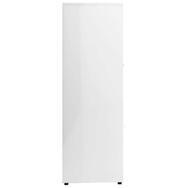 vidaXL Kirjahylly korkeakiilto valkoinen 90x30x90 cm lastulevy