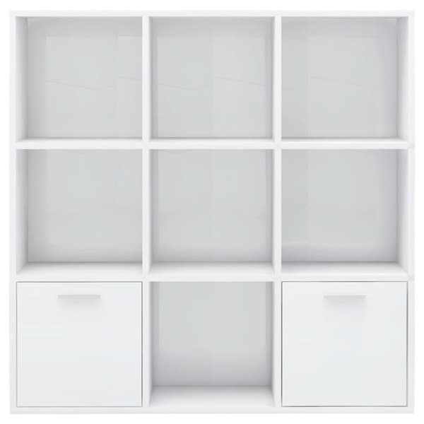 vidaXL Bogreol/reol 98x30x98 cm spånplade hvid højglans change